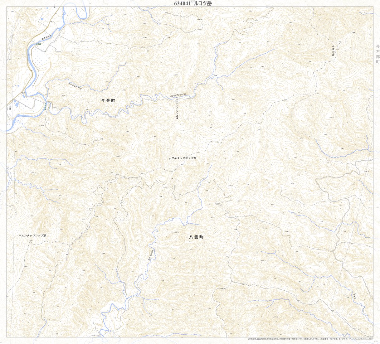 634041 ルコツ岳 （るこつだけ Rukotsudake）, 地形図 Map by Pacific