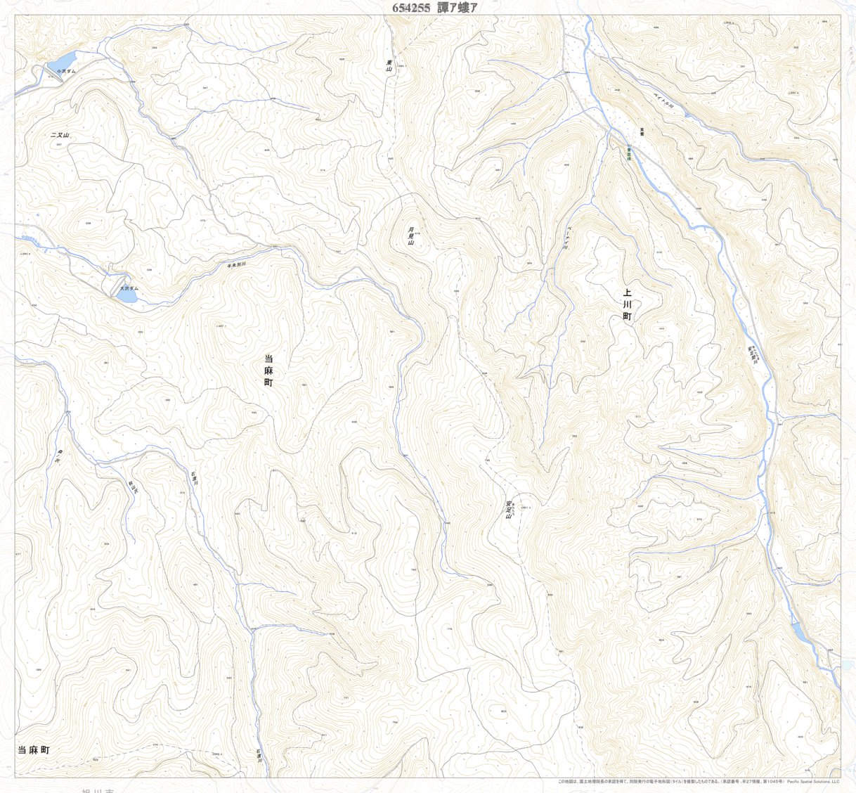 654255 東山 （ひがしやま Higashiyama）, 地形図 Map by Pacific