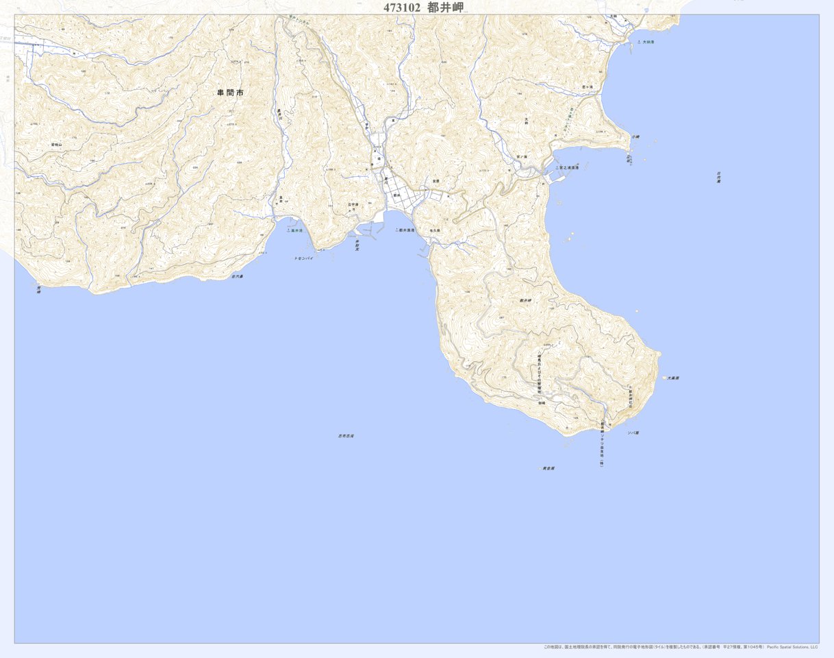 473102 都井岬 （といみさき Toimisaki）, 地形図 Map by Pacific