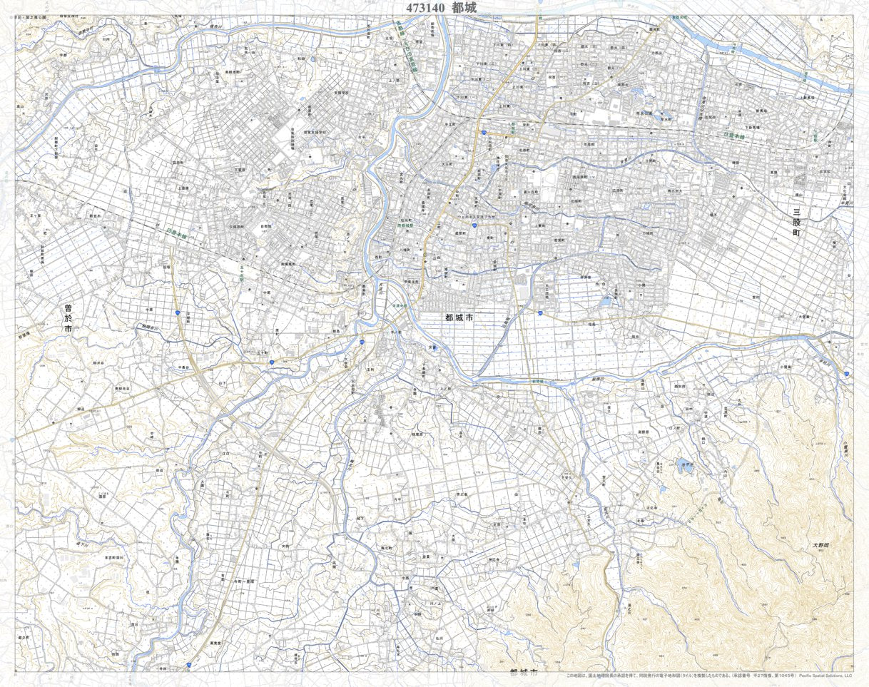 473140 都城 （みやこのじょう Miyakonojo）, 地形図 Map by Pacific 