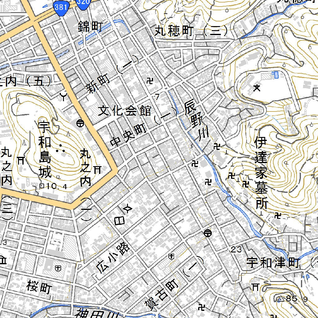 493264 宇和島 （うわじま Uwajima）, 地形図 Map by Pacific Spatial