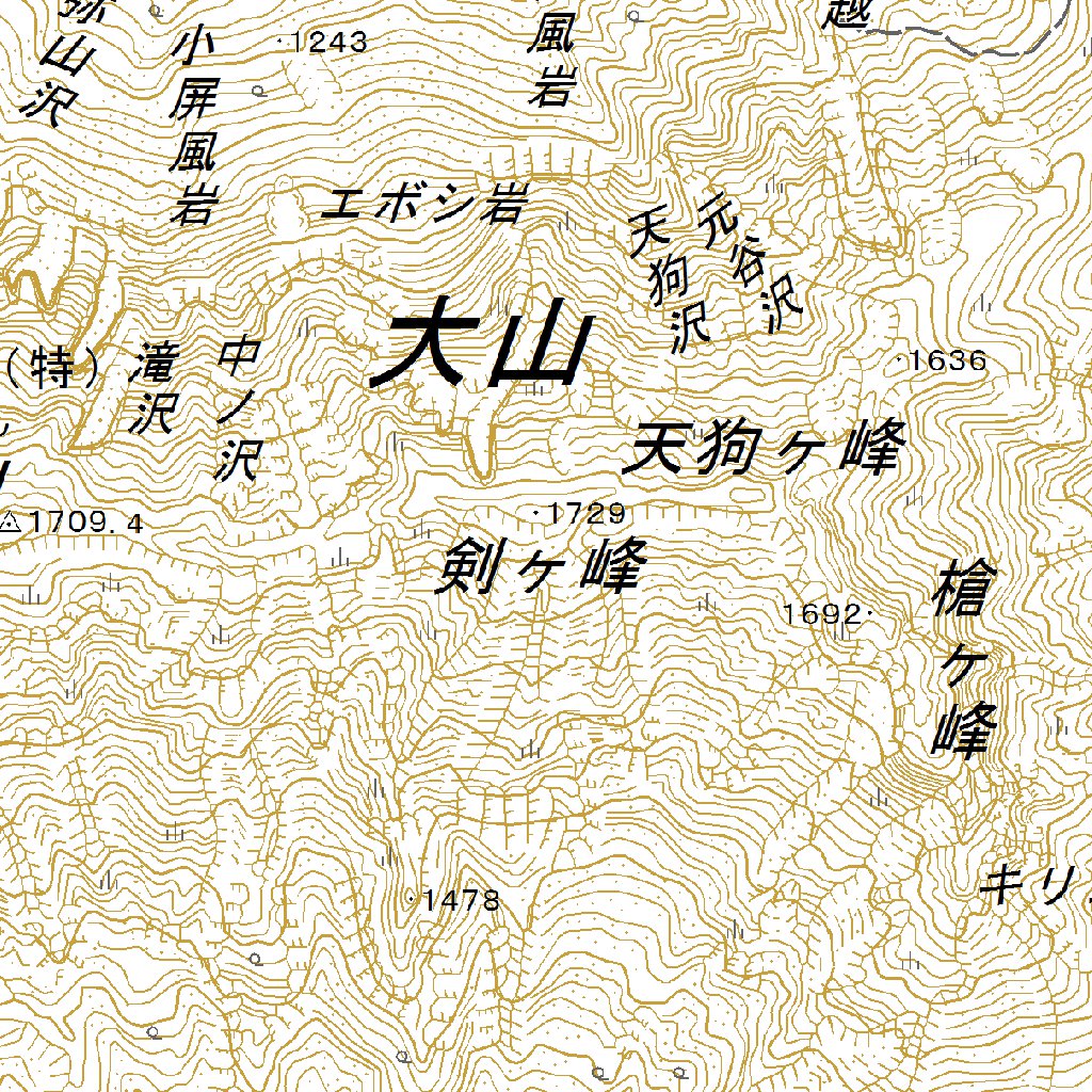 533304 伯耆大山 （ほうきだいせん Hokidaisen）, 地形図 Map by 