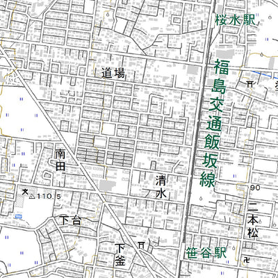 564053 福島北部 （ふくしまほくぶ Fukushimahokubu）, 地形図