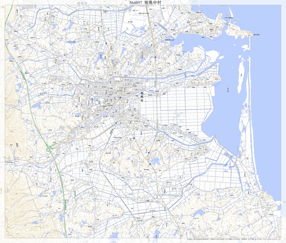 564057 相馬中村 （そうまなかむら Somanakamura）, 地形図 Map by
