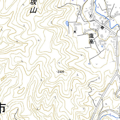594151 鷹高 （たかこう Takako）, 地形図