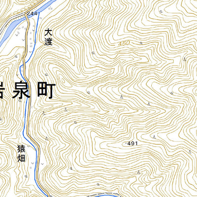 594155 陸中大川 （りくちゅうおおかわ Rikuchuokawa）, 地形図