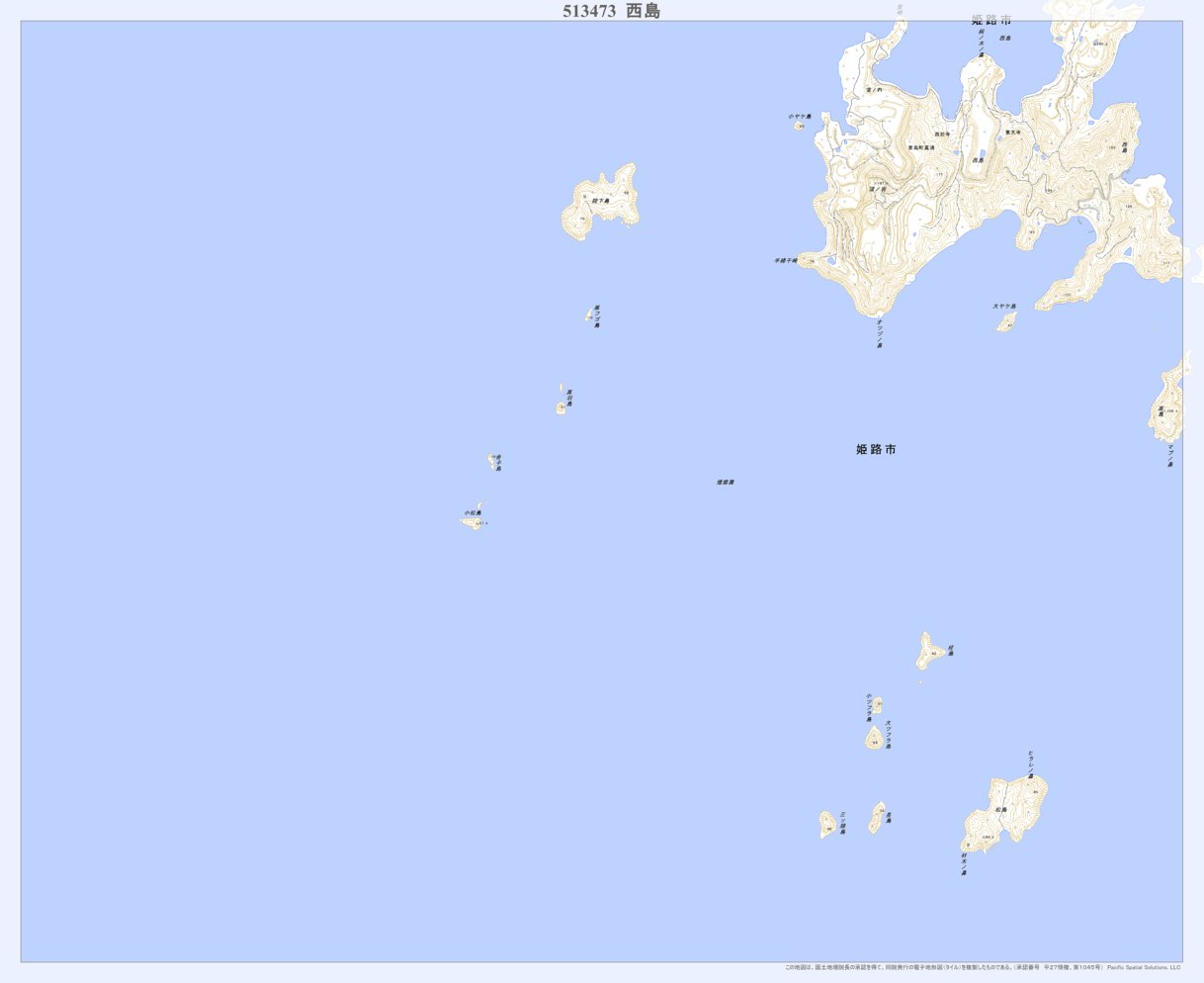 とこ 513473 西島 （にしじま Nishijima）, 地形図 Map by Pacific Spatial