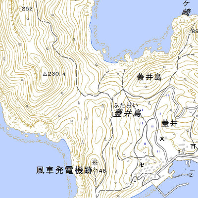 513016 蓋井島 （ふたおいじま Futaoijima）, 地形図