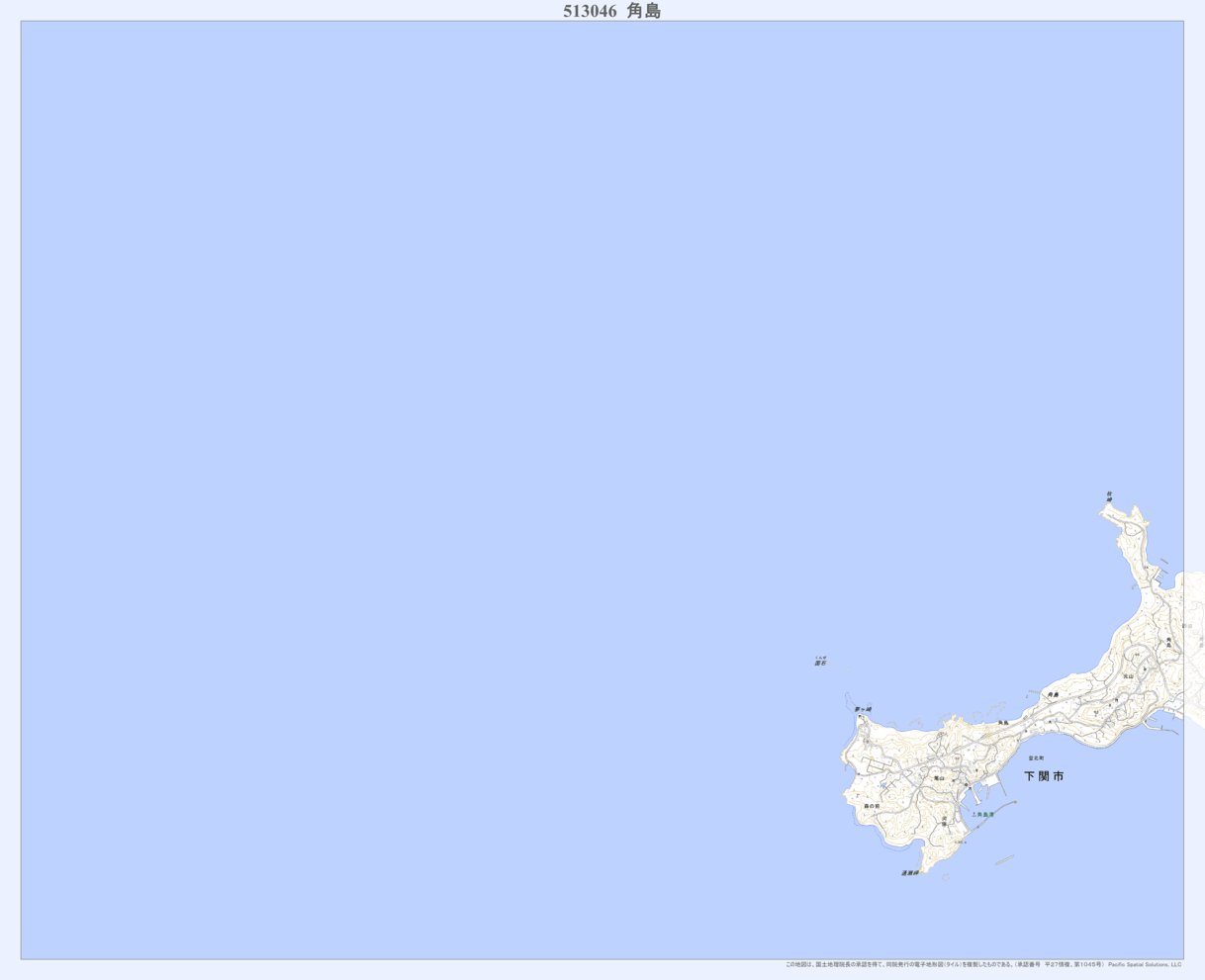 513046 角島 （つのしま Tsunoshima）, 地形図 Map by Pacific Spatial