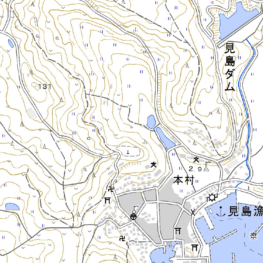 523111 見島 （みしま Mishima）, 地形図 Map by Pacific Spatial