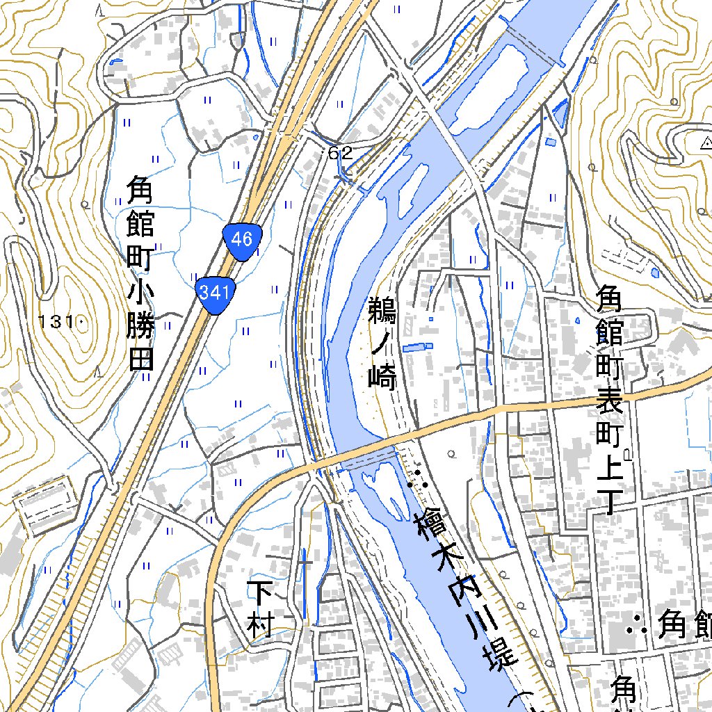 594034 角館 （かくのだて Kakunodate）, 地形図 Map by Pacific 