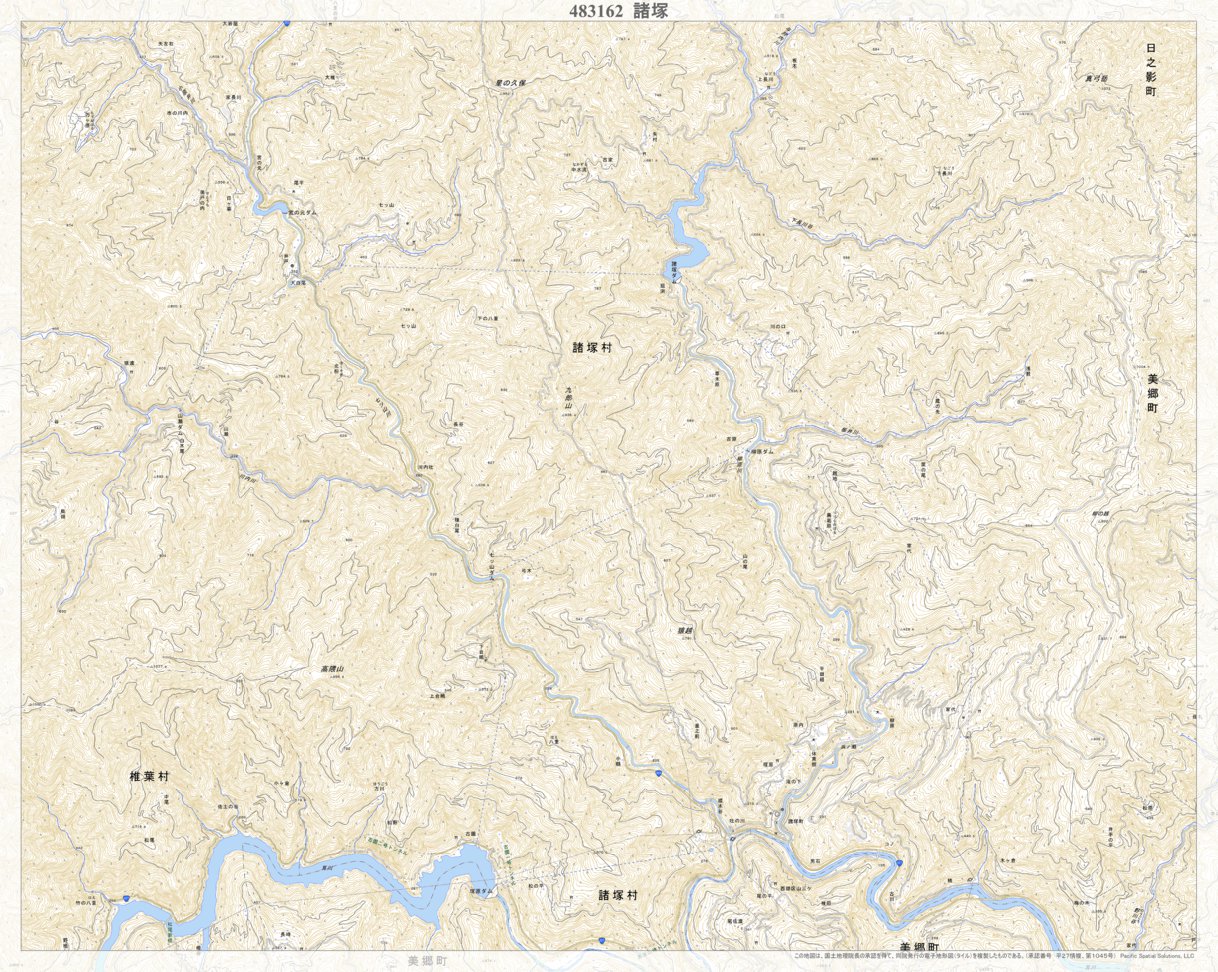 483162 諸塚 （もろつか Morotsuka）, 地形図 Map by Pacific Spatial
