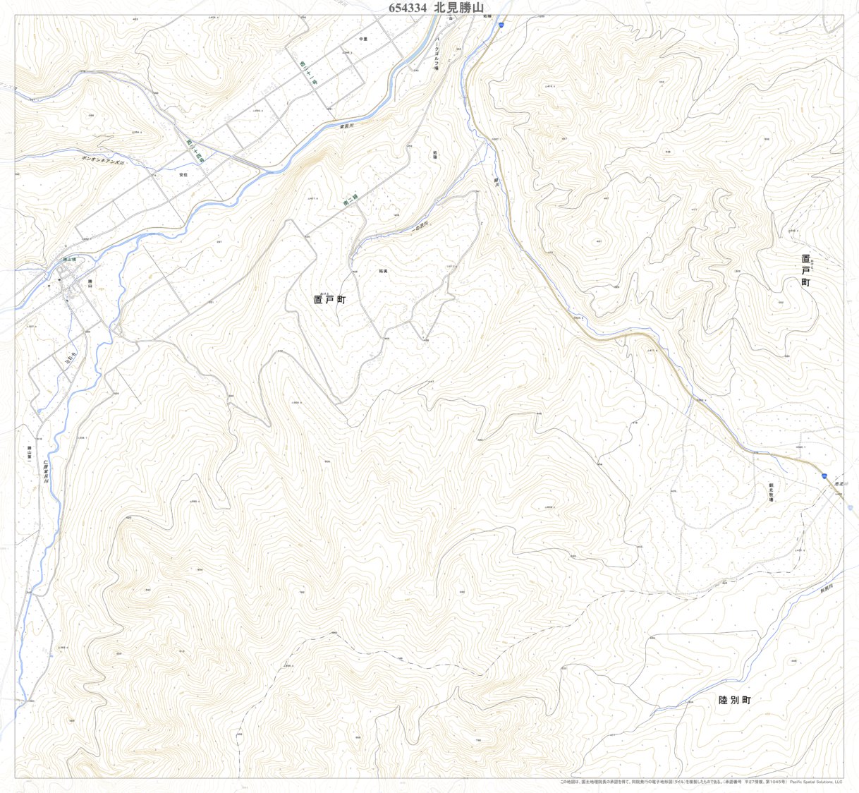 654334 北見勝山 (きたみかつやま Kitamikatsuyama), 地形図 Map by Pacific Spatial ...