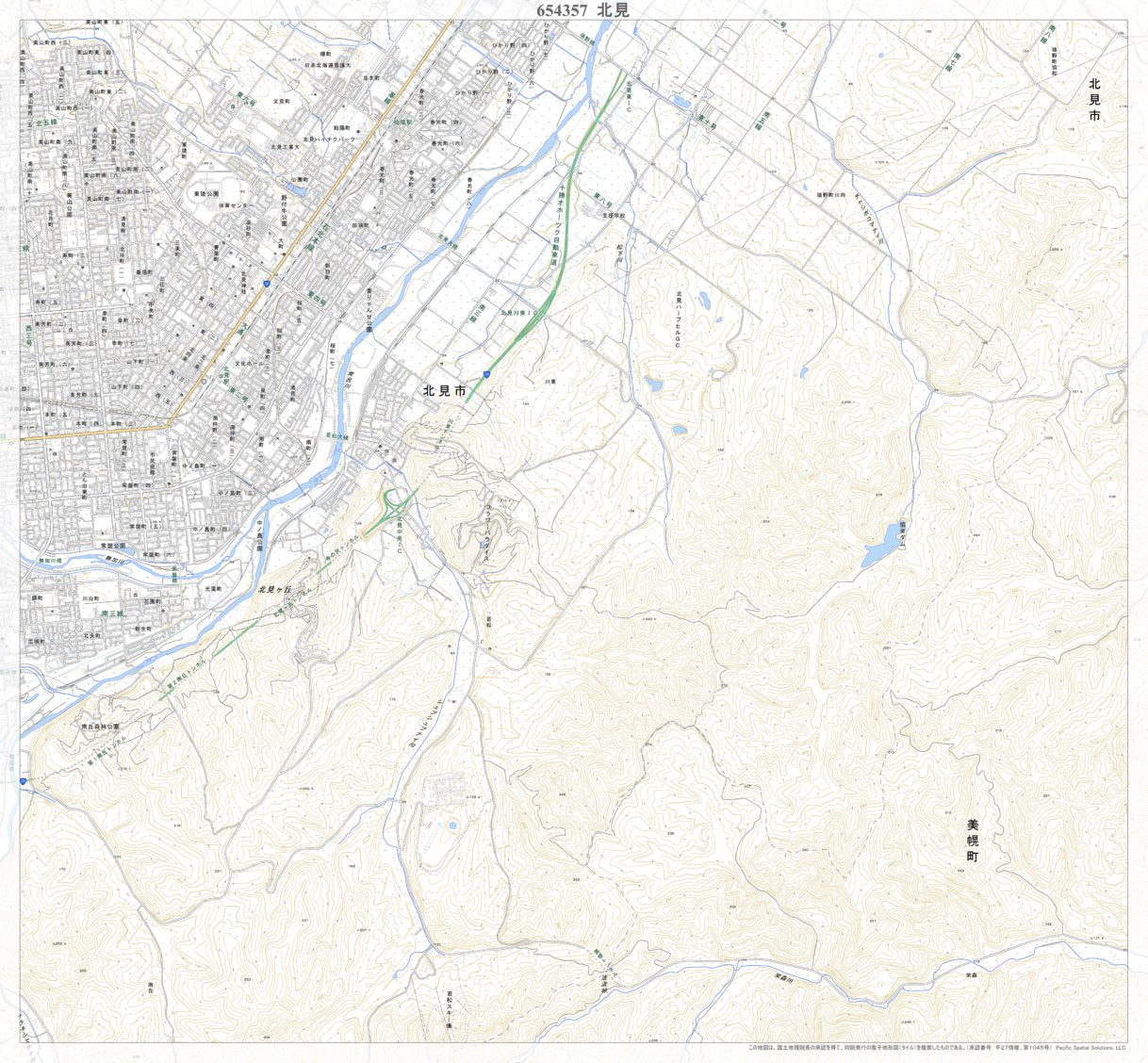 654357 北見 （きたみ Kitami）, 地形図 Map by Pacific Spatial