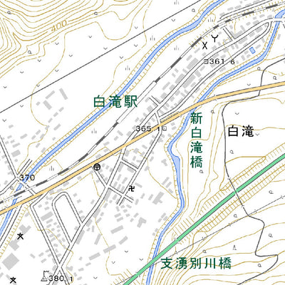 654361 白滝 （しらたき Shirataki）, 地形図