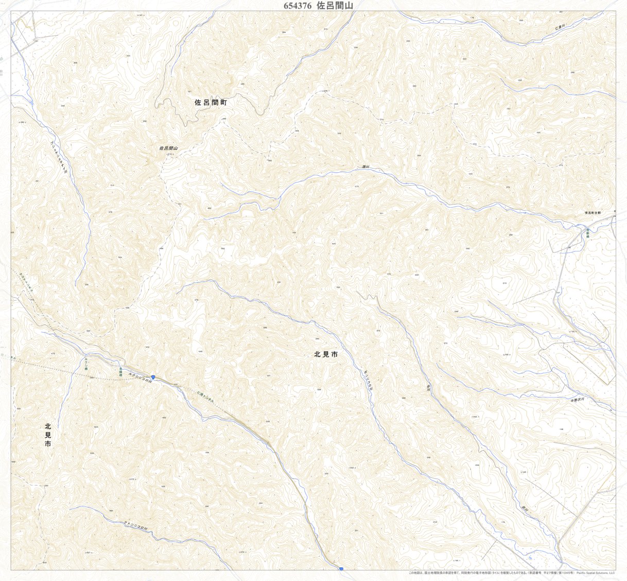654376 佐呂間山 （さろまやま Saromayama）, 地形図 Map by Pacific
