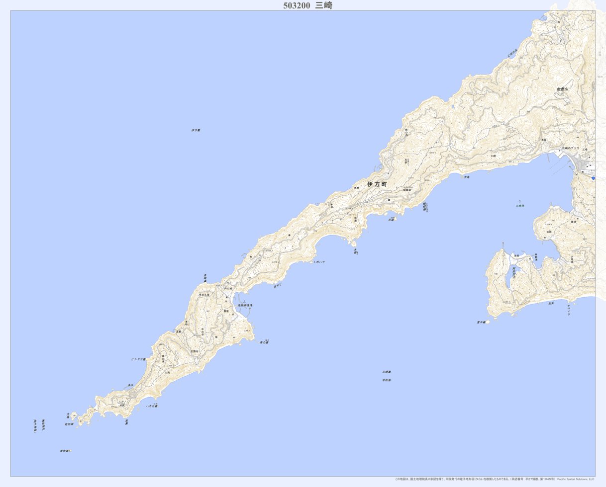 503200 三崎 （みさき Misaki）, 地形図 Map by Pacific Spatial