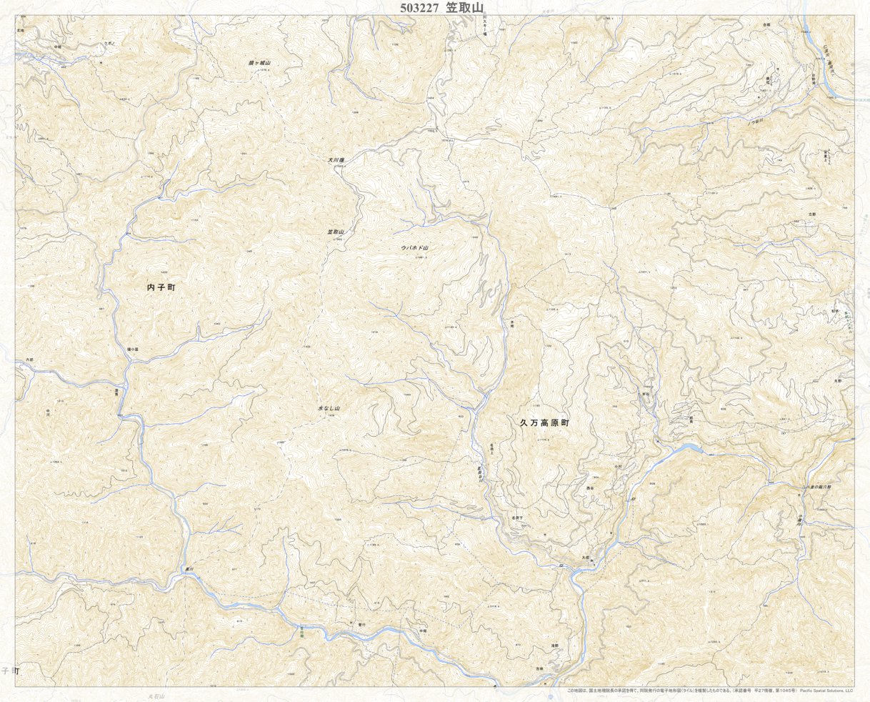 503227 笠取山 （かさとりやま Kasatoriyama）, 地形図 Map by Pacific