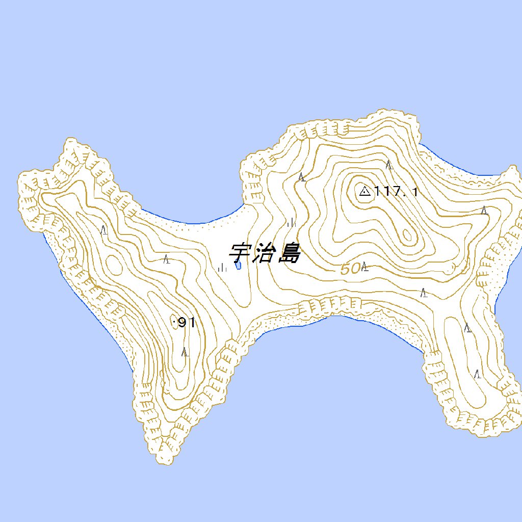 513333 宇治島 （うじしま Ujishima）, 地形図 Map by Pacific Spatial