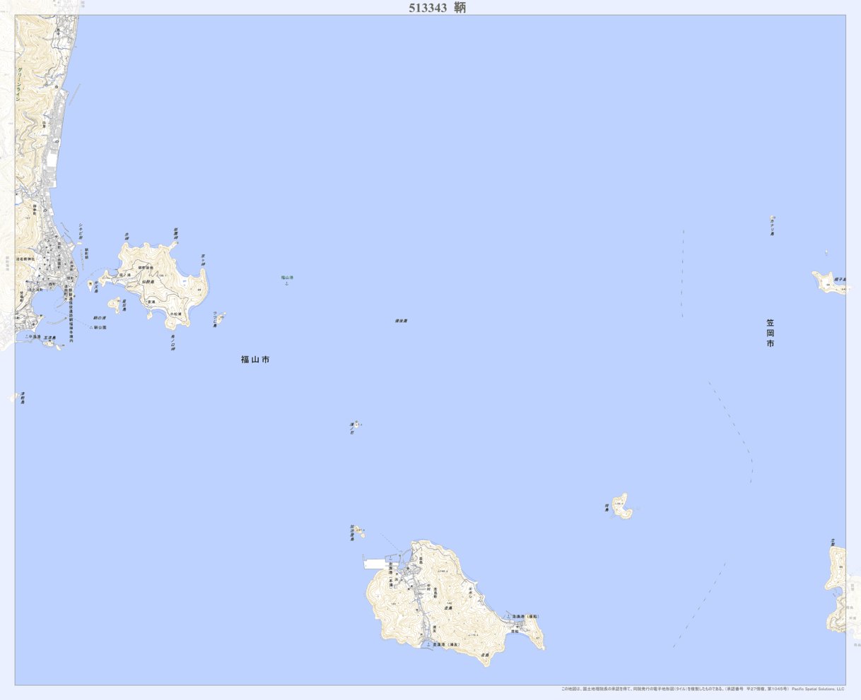 513343 鞆 （とも Tomo）, 地形図 Map by Pacific Spatial Solutions