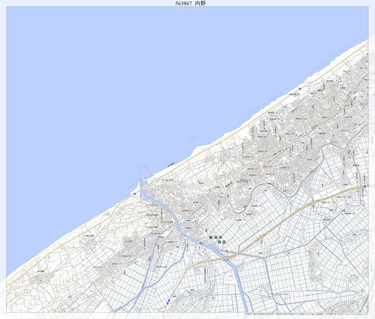 563867 内野 （うちの Uchino）, 地形図 Map by Pacific Spatial