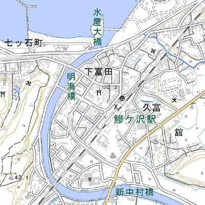 614011 鰺ヶ沢 （あじがさわ Ajigasawa）, 地形図