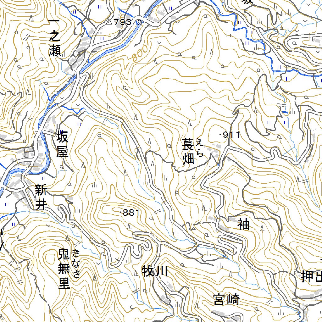553800 戸隠 （とがくし Togakushi）, 地形図 Map by Pacific Spatial 