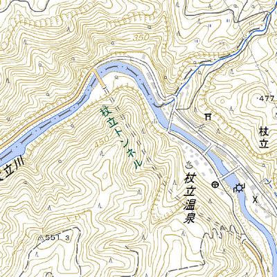 493160 杖立 （つえたて Tsuetate）, 地形図