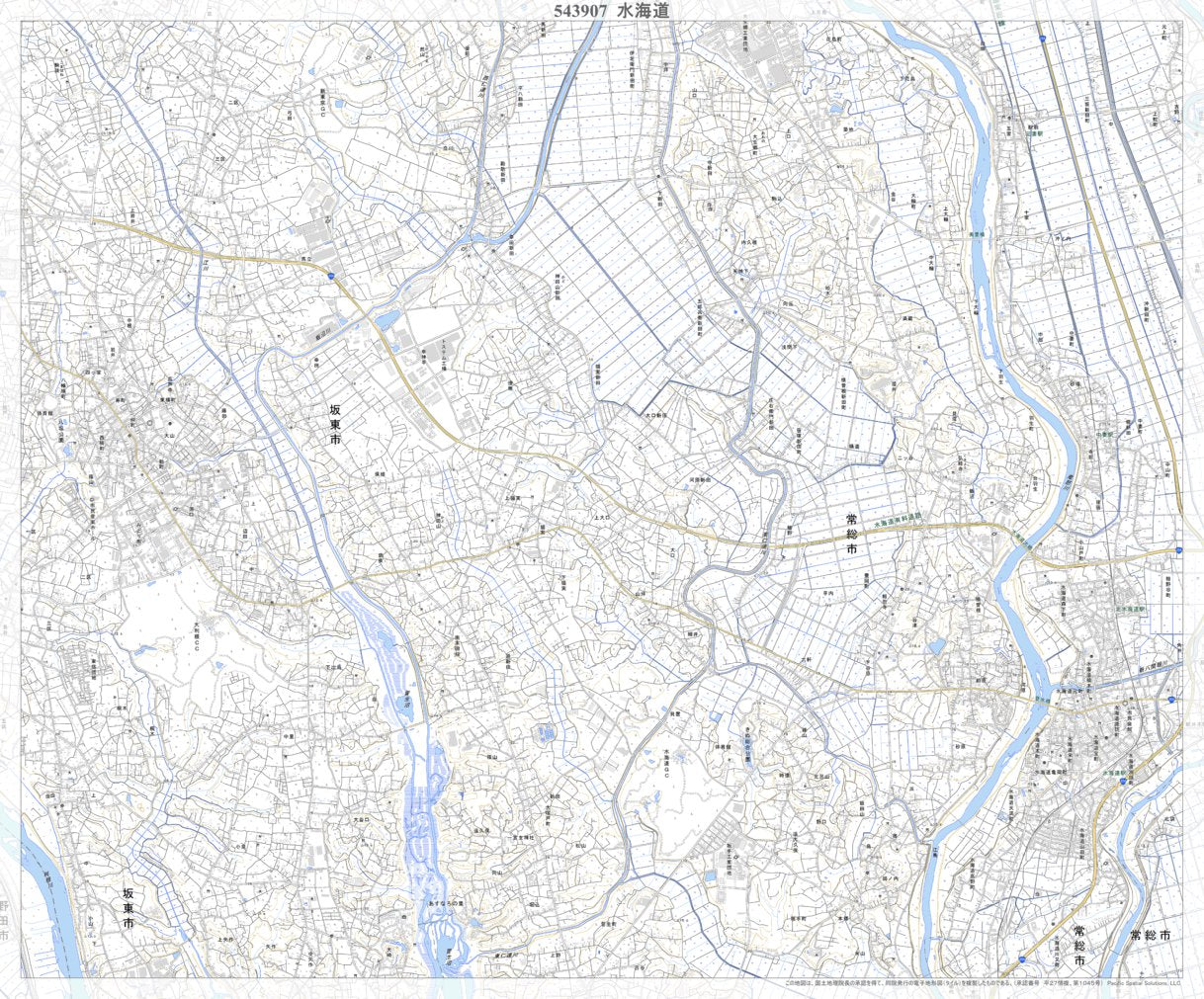 543907 水海道 （みつかいどう Mitsukaido）, 地形図 Map by Pacific 