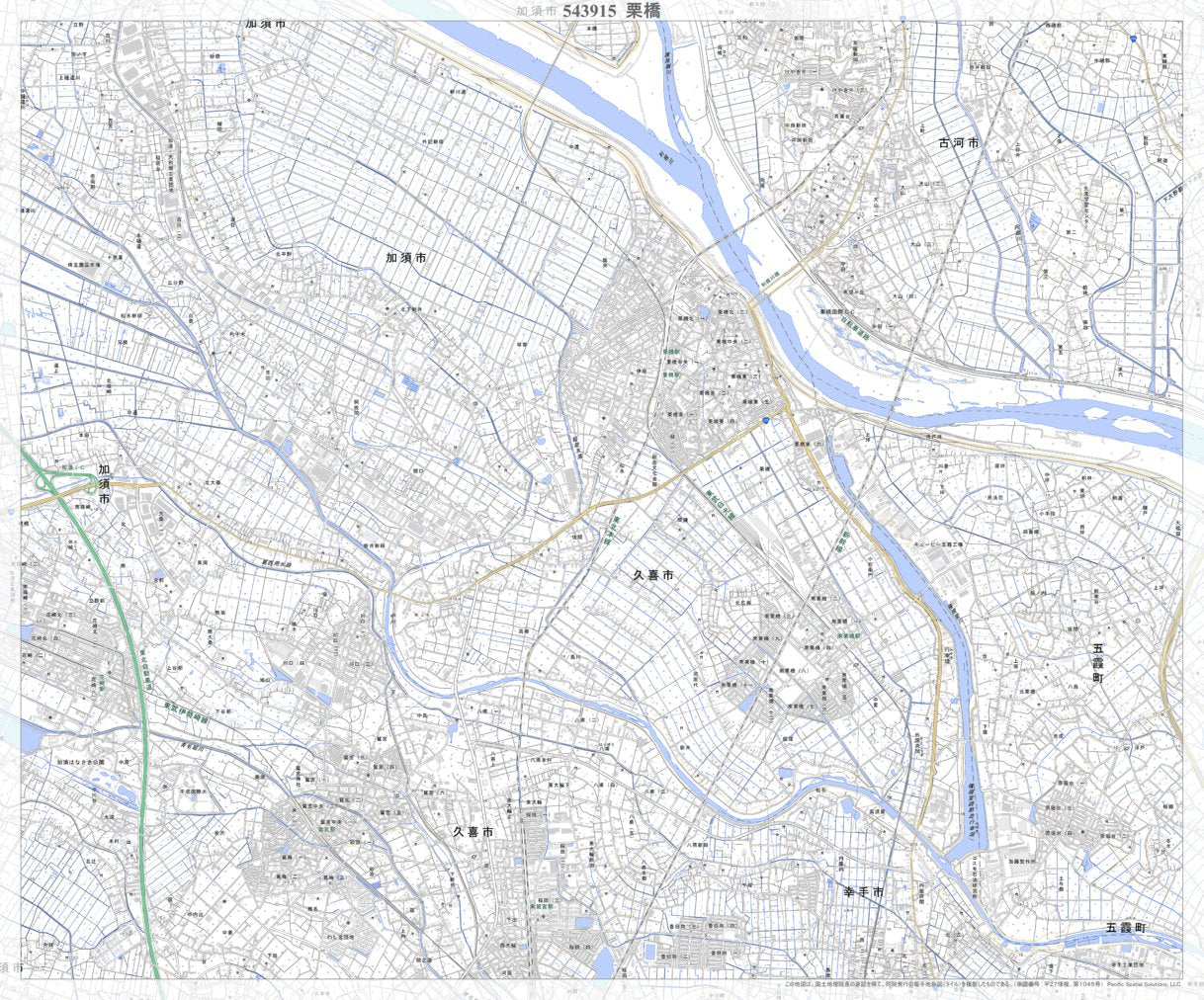 543915 栗橋 （くりはし Kurihashi）, 地形図 Map by Pacific Spatial