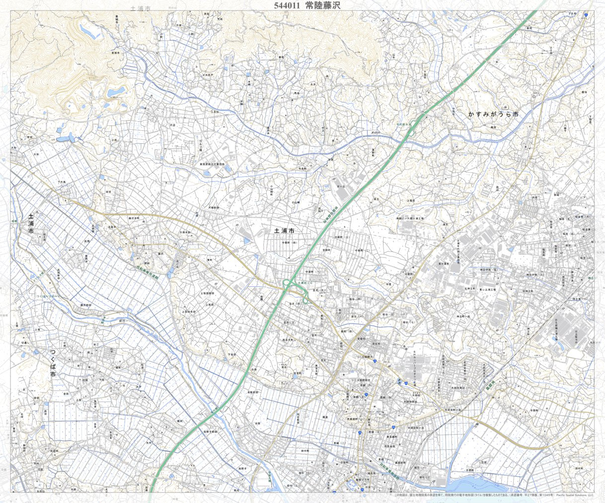 544011 常陸藤沢 （ひたちふじさわ Hitachifujisawa）, 地形図 Map by