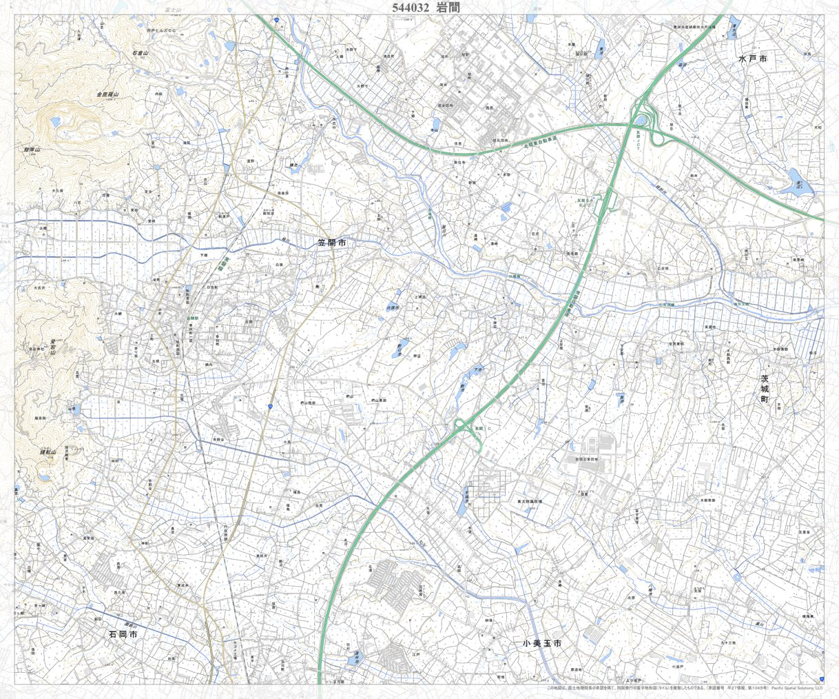 浜地平政　 544032 岩間 （いわま Iwama）, 地形図 Map by Pacific Spatial