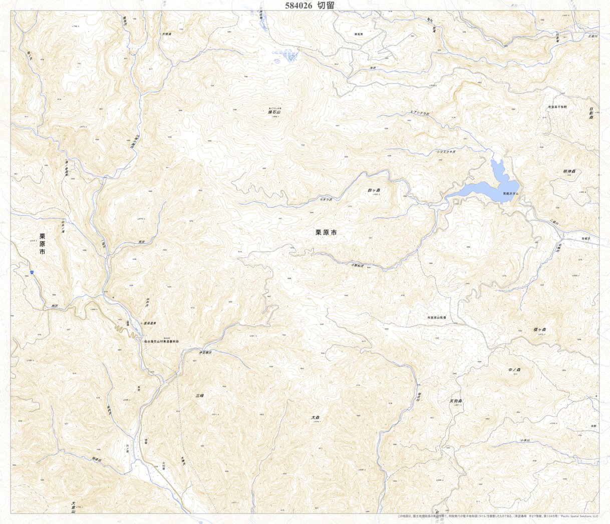 地図です 584026 切留 （きりどめ Kiridome）, 地形図 Map by Pacific