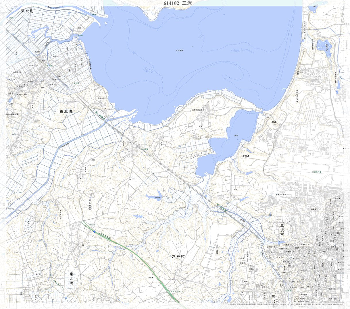 614102 三沢 （みさわ Misawa）, 地形図 Map by Pacific Spatial