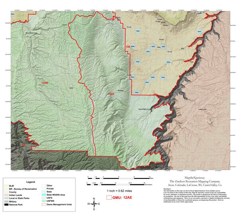 Arizona GMU 12AE & 12AW Map Bundle - Hunt Arizona by Map the Xperience ...