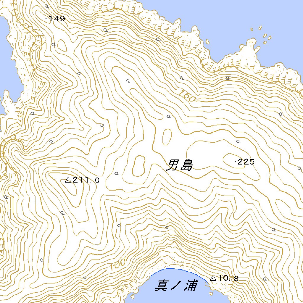 平地　島 482803 男島及女島 （おしまおよびめしま Oshimaoyobimeshima）, 地形