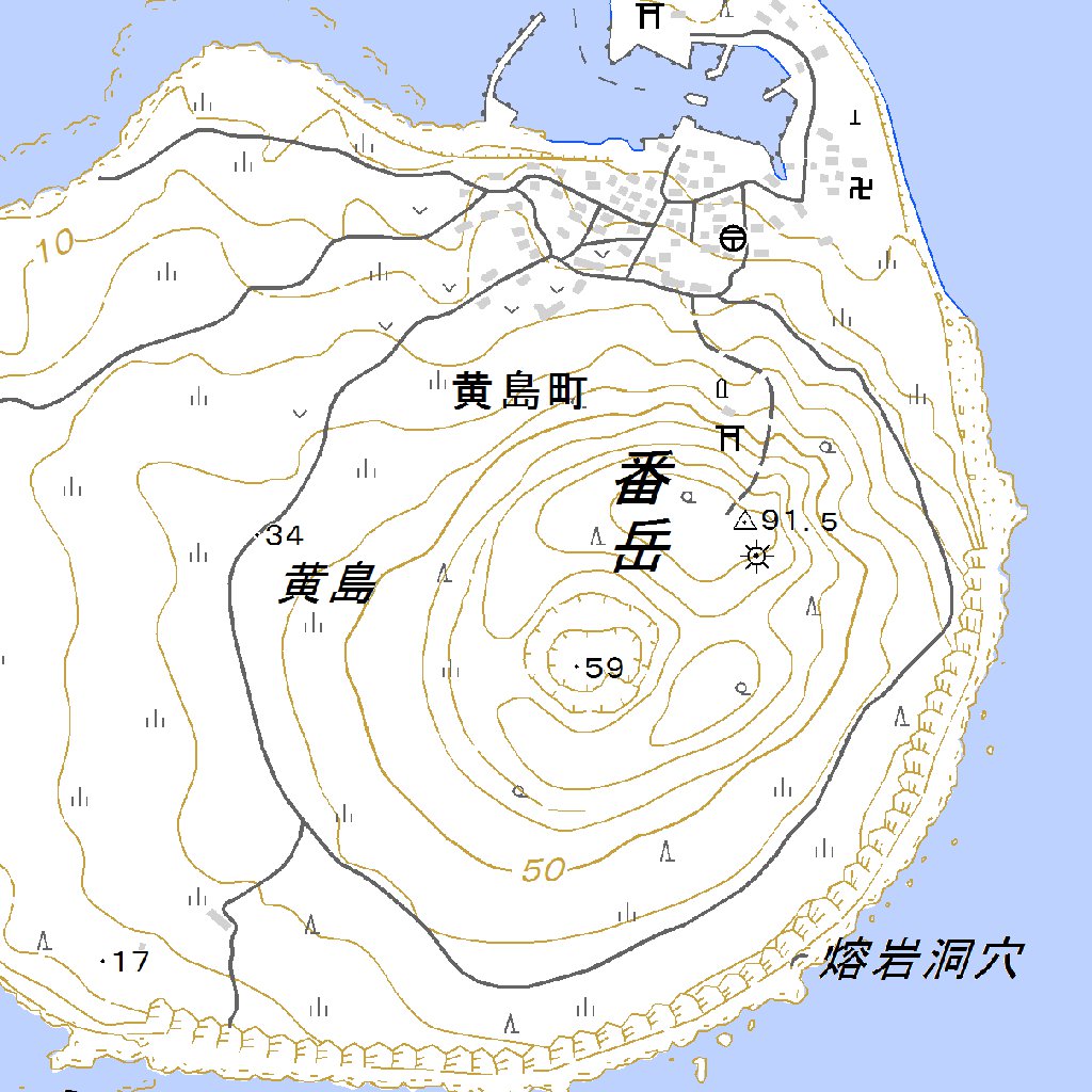 482867 黄島 （おうしま Oshima）, 地形図 Map by Pacific Spatial 