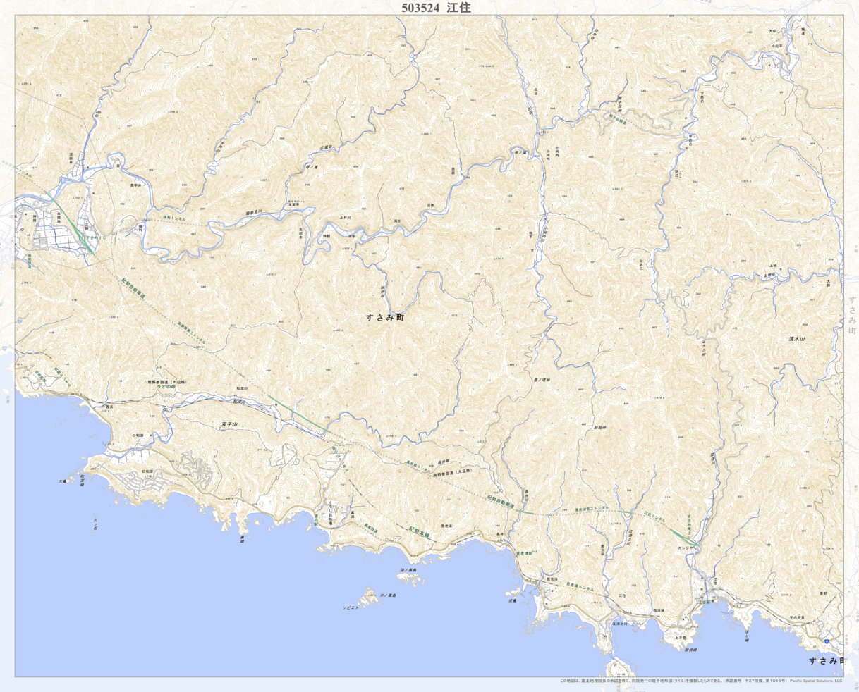 503524 江住 （えすみ Esumi）, 地形図 Map by Pacific Spatial