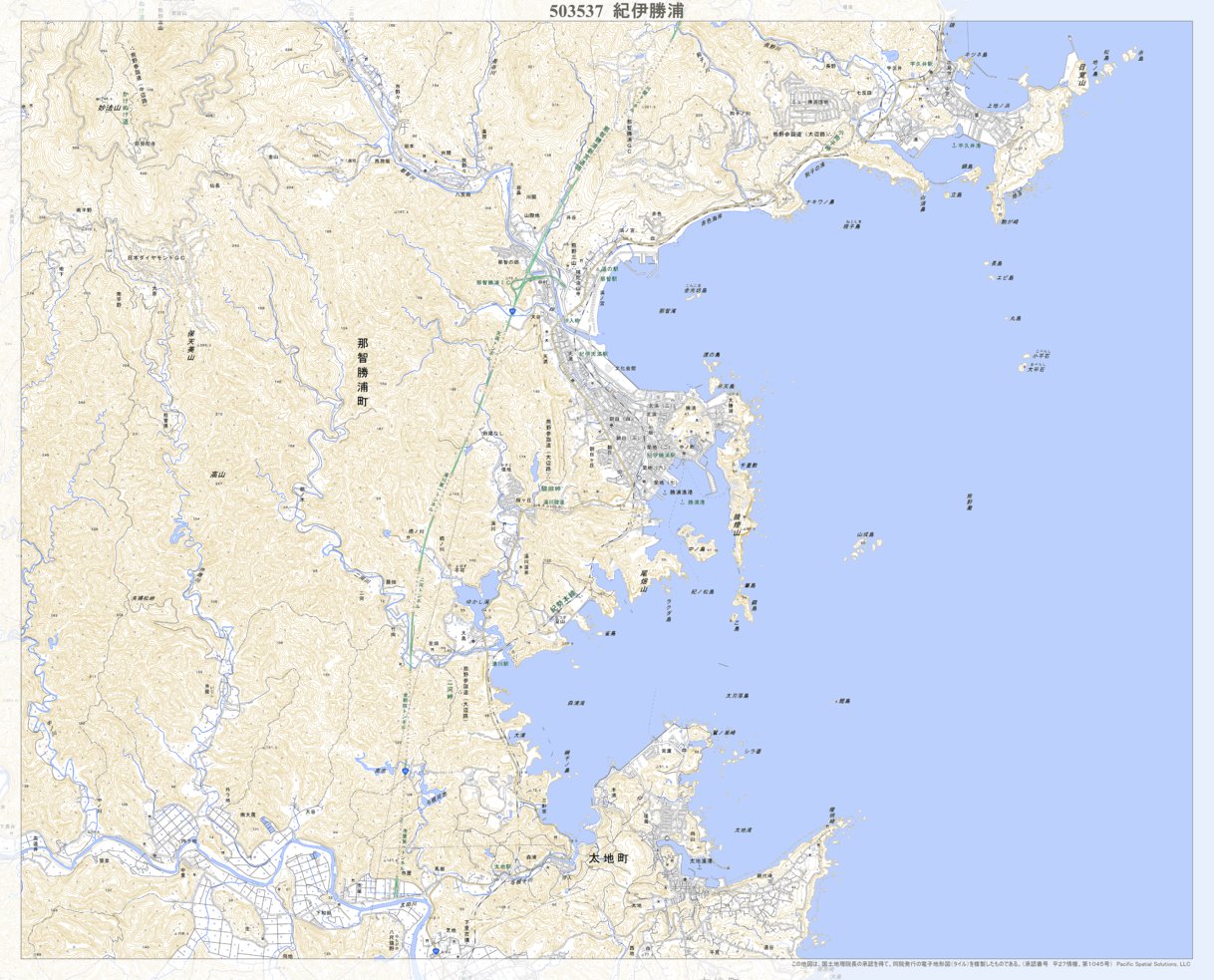 503537 紀伊勝浦 （きいかつうら Kiikatsura）, 地形図 Map by Pacific
