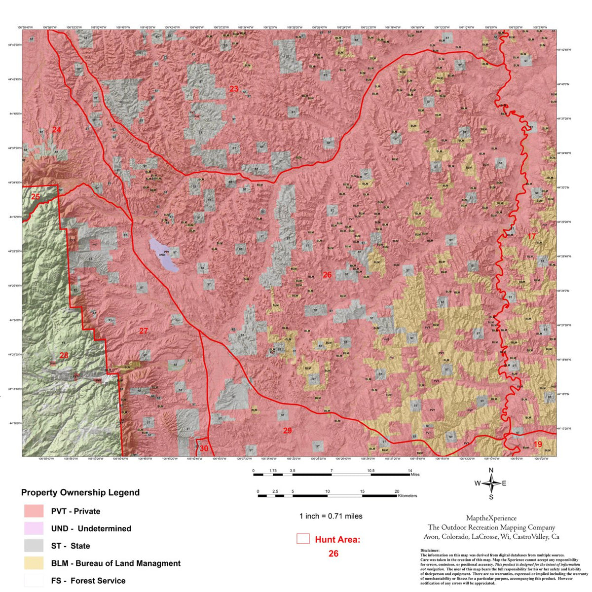 Wyoming Deer Hunt Area 26 - Hunt Wyoming Map by Map the Xperience ...