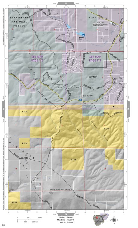 Mariposa Road Atlas Grid Page #046 Map by Mariposa County | Avenza Maps