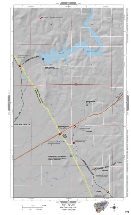 Mariposa Road Atlas Grid Page #121