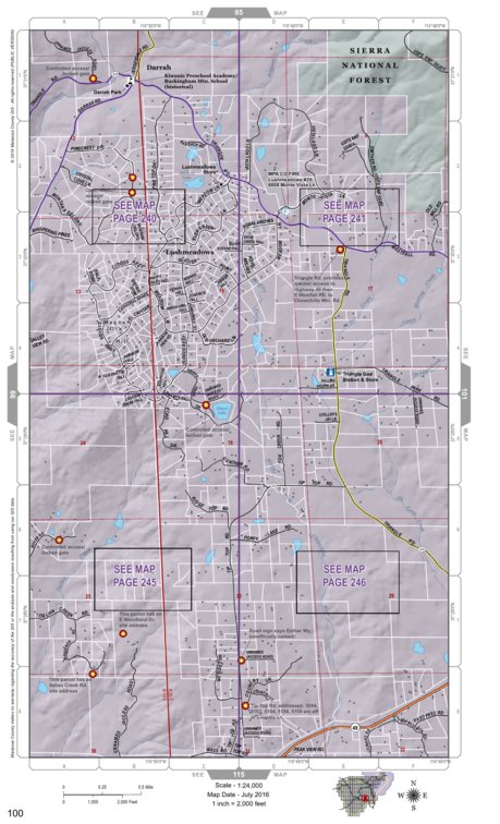 Mariposa Road Atlas Grid Page #100