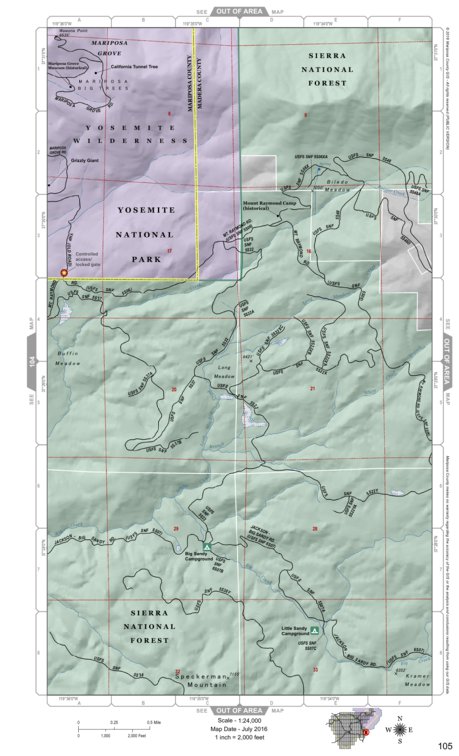 Mariposa Road Atlas Grid Page #105