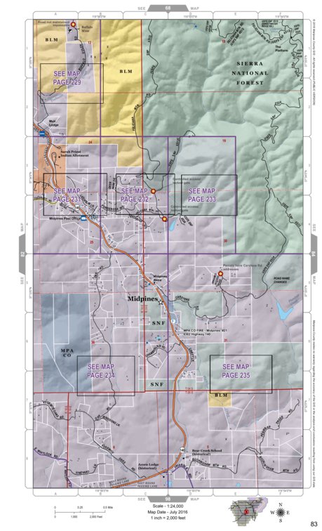 Mariposa Road Atlas Grid Page #083
