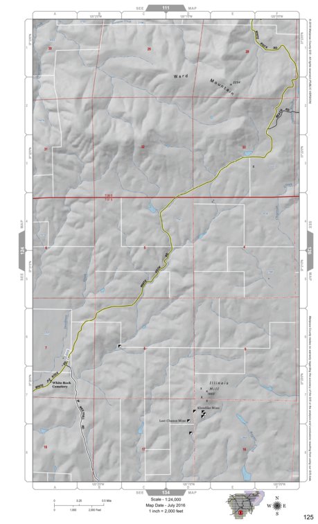 Mariposa Road Atlas Grid Page #125
