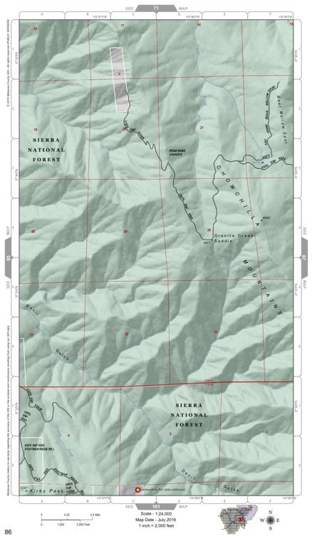 Mariposa Road Atlas Grid Page #086