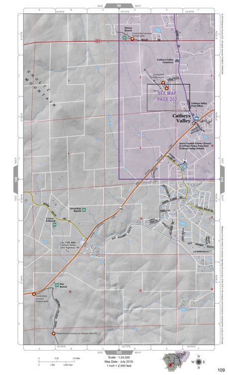 Mariposa Road Atlas Grid Page #109