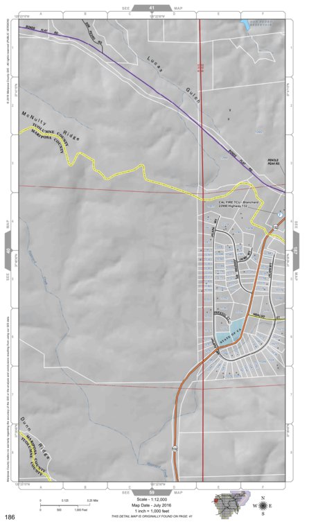 Mariposa Road Atlas Grid Page #186