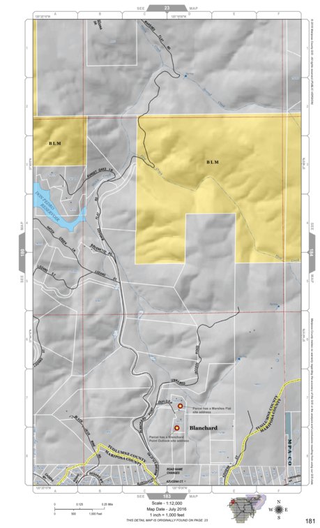 Mariposa Road Atlas Grid Page #181